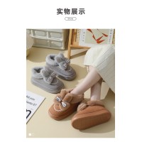 秋冬新款雪地靴外穿加绒保暖室内厚底毛绒毛毛雪地鞋情侣棉鞋