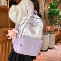 原宿风双肩包女韩版简约撞色背包通勤小学生初中生高颜值书包
