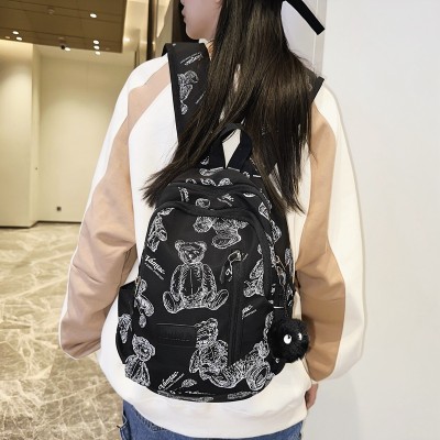 <!--小熊少女小书包女日系休闲百搭迷你双肩包时尚可爱小背包-->