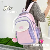 学院风高中初中生大容量书包女高颜值双肩包百搭电脑旅行背包