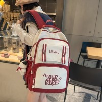 大容量学生双肩背包初高中生撞色小众设计潮流休闲百搭书包女