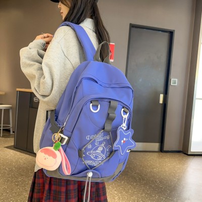 <!--小众百搭背包初中生书包女高质量耐磨新款小学生大容量防水双肩包-->