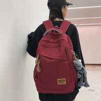 韩版初中生书包女大容量减负防水大学生背包简约日系高中生双肩包