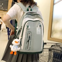 百搭高颜值书包女韩版高中学生初中女生撞色双肩包大容量旅行背包
