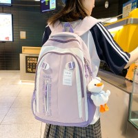 百搭高颜值书包女韩版高中学生初中女生撞色双肩包大容量旅行背包