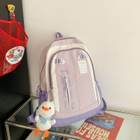 百搭高颜值书包女韩版高中学生初中女生撞色双肩包大容量旅行背包