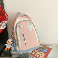 百搭高颜值书包女韩版高中学生初中女生撞色双肩包大容量旅行背包