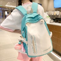 书包初中生高中生简约高颜值百搭双肩包ins撞色软妹少女背包