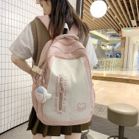 初中生书包女高颜值日系简约高中生潮流撞色双肩包新款旅行背包男