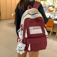 初中生书包女孩高中森系高颜值中学生大容量双肩包ins背包高级感