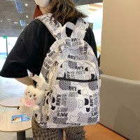 女涂鸦书包ins初中生高中生百搭日系简约可爱双肩包新款韩版背包