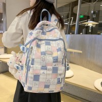 韩版高中生书包女ins学院风印花休闲背包小学生初中生轻便双肩包