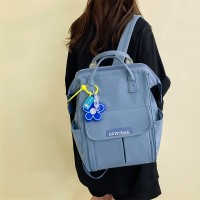 韩版简约书包女小学生校园背包日系ins纯色初中生中学生双肩包潮