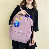 韩版简约书包女小学生校园背包日系ins纯色初中生中学生双肩包潮