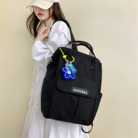 韩版简约书包女小学生校园背包日系ins纯色初中生中学生双肩包潮