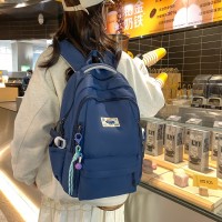 小学生双肩包女生日系简约初中生书包韩版百搭背包大容量男款时尚
