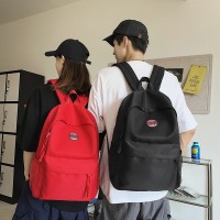 ins风软妹少女双肩包纯色小学生初中生书包韩版简约背包男士