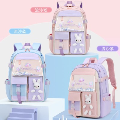 <!--新款女生冰箱款小学生书包初中休闲书包女生双肩包减压防水大容量-->
