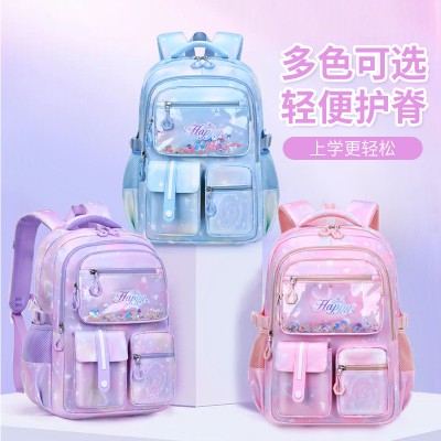 <!--新款小学生女款大容量护脊轻便儿童双肩背包1-->