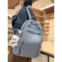 小清新书包女初中高中生高颜值可爱新款潮流双肩包纯色百搭背包男