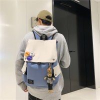 休闲双肩包男女撞色大容量旅行背包日系初中生高中大学生书包韩版