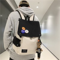 休闲双肩包男女撞色大容量旅行背包日系初中生高中大学生书包韩版