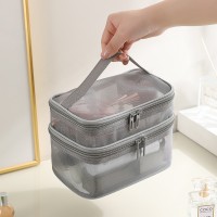 跨境夏季热销双层网纱化妆包游泳化妆品洗漱收纳用品旅行收纳袋
