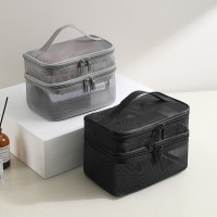 跨境夏季热销双层网纱化妆包游泳化妆品洗漱收纳用品旅行收纳袋