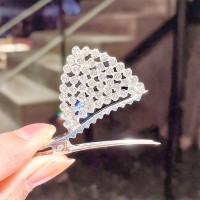 程潇同款猫耳朵镶钻发夹个性满钻鸭嘴夹可爱猫女造型顶夹对夹发饰