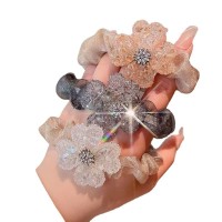 时来运转四叶草头绳~高级感超闪水钻大肠发圈精致皮筋女扎头夏季