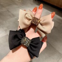 复古法式蝴蝶结大肠圈发圈女韩气质百搭扎头发马尾发绳水钻头饰