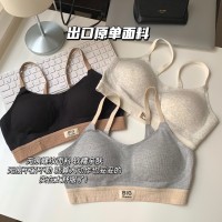 滑板少女~吊带聚拢无钢圈防走光内衣女文胸裹胸防下垂抹胸美背