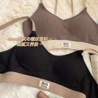 滑板少女~吊带聚拢无钢圈防走光内衣女文胸裹胸防下垂抹胸美背