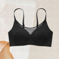 夏季薄款兔耳朵无痕内衣女大胸显小胸显瘦收副乳无钢圈睡眠文胸罩