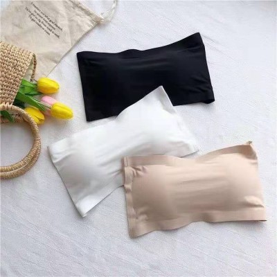 <!--两件装冰丝一字围防走光裹胸内衣女抹胸背心式美背性感无肩带文胸-->