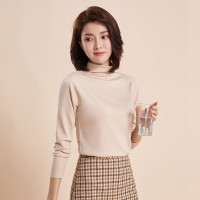 秋冬新款大码中高领打底衫女修身加绒加厚保暖上衣女长袖打底衫