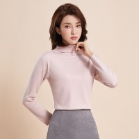 秋冬新款大码中高领打底衫女修身加绒加厚保暖上衣女长袖打底衫