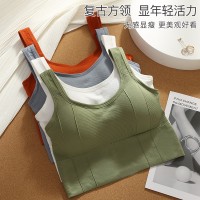 新款无缝运动美背裹胸女透气无钢圈瑜伽跑步背心外穿百搭内衣女士
