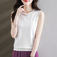 冰丝背心女内搭打底衫2024年夏季新款吊带上衣黑色无袖上衣可外穿