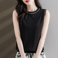 冰丝背心女内搭打底衫2024年夏季新款吊带上衣黑色无袖上衣可外穿
