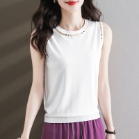 冰丝背心女内搭打底衫2024年夏季新款吊带上衣黑色无袖上衣可外穿