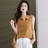 毛衣无袖背心女配小西装内搭2024年春装新款含羊毛翻领针织打底衫