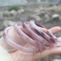 同款贵妃镯圆条粗款玻璃防玉冰透手镯汉服配饰古风叮当镯