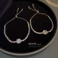 韩东大门方形锆石可调节手链女简约轻奢手环个性气质高级感手饰