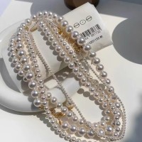 时尚百搭fever施家超亮珍珠项链法式ins复古迷你颈链女夏轻奢小众