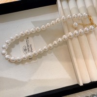 时尚百搭fever施家超亮珍珠项链法式ins复古迷你颈链女夏轻奢小众