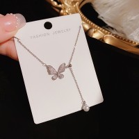 高品质小众设计感时尚精致抽拉式蝴蝶项链女气质高级感百搭颈链
