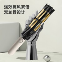 雨伞折叠伞反向双骨反光条晴雨伞加固抗风暴加厚黑胶雨伞自动大号