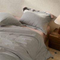 新款莫兰迪碳瓷磨毛系列双拼色简约刺绣