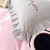 新款高克重韩版萌迪兔贴布绣花边四件套